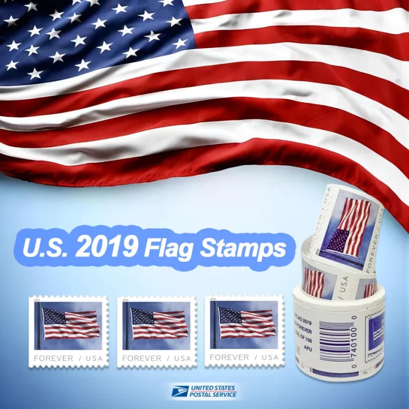 2019 US Flag Stamps (Roll of 100)-First-Class Mail