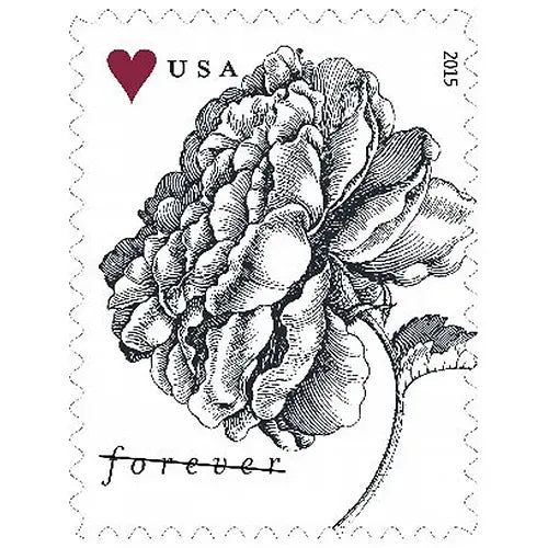 Engraved Vintage Rose Stamps 2015 -