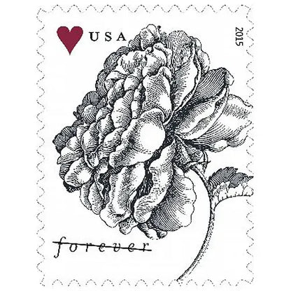 Engraved Vintage Rose Stamps 2015 -