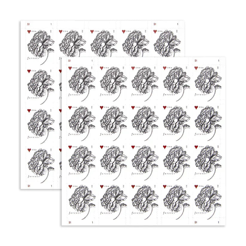 Engraved Vintage Rose Stamps 2015 -