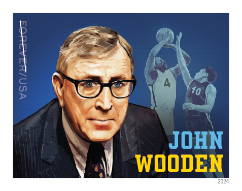 John Wooden Stamps 2024
