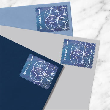 $1 Stamps 2024 Geometric Floral Design -