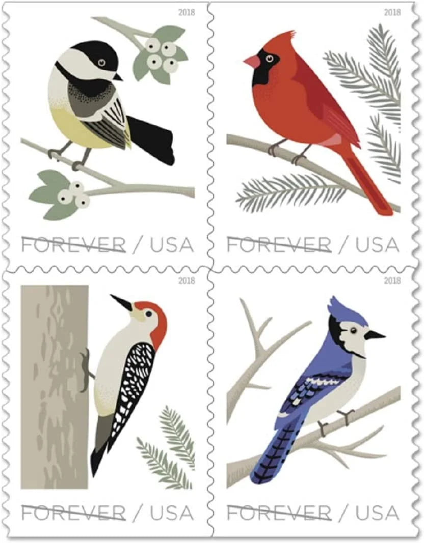 Birds in Winter Cardinal Stamps 2018 -